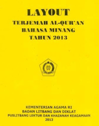 Image of Layout Terjemah Al-Qur'an Bahasa Minang Tahun 2013