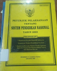 Image of Petunjuk pelaksanaan tentang Sistem Pendidikan Nasional
